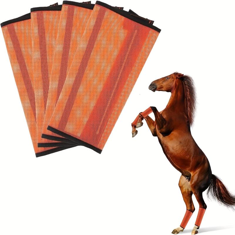 4pcs Mesh Fly Boots for Horse Non Slip Horse Fly Leg Wraps