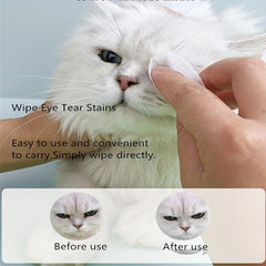 130pcs Pet Eye Cleaning Wipes Tear Stain Remover Dogs Cats Eye Pads