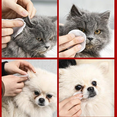 130pcs Pet Eye Cleaning Wipes Tear Stain Remover Dogs Cats Eye Pads