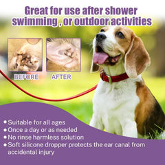 Pet Ear Cleaning Solution - Odor Relief - With 10pcs