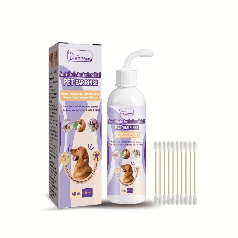 Pet Ear Cleaning Solution - Odor Relief - With 10pcs