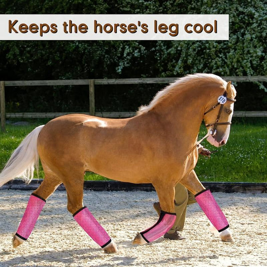 4pcs Breathable Mesh Horse Fly Boots Protective Leg