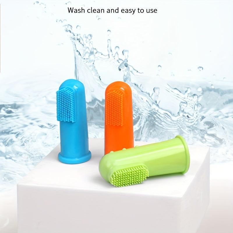 4pcs Set Pet Toothbrushes Soft Bristle Dog Finger Toothbrushes