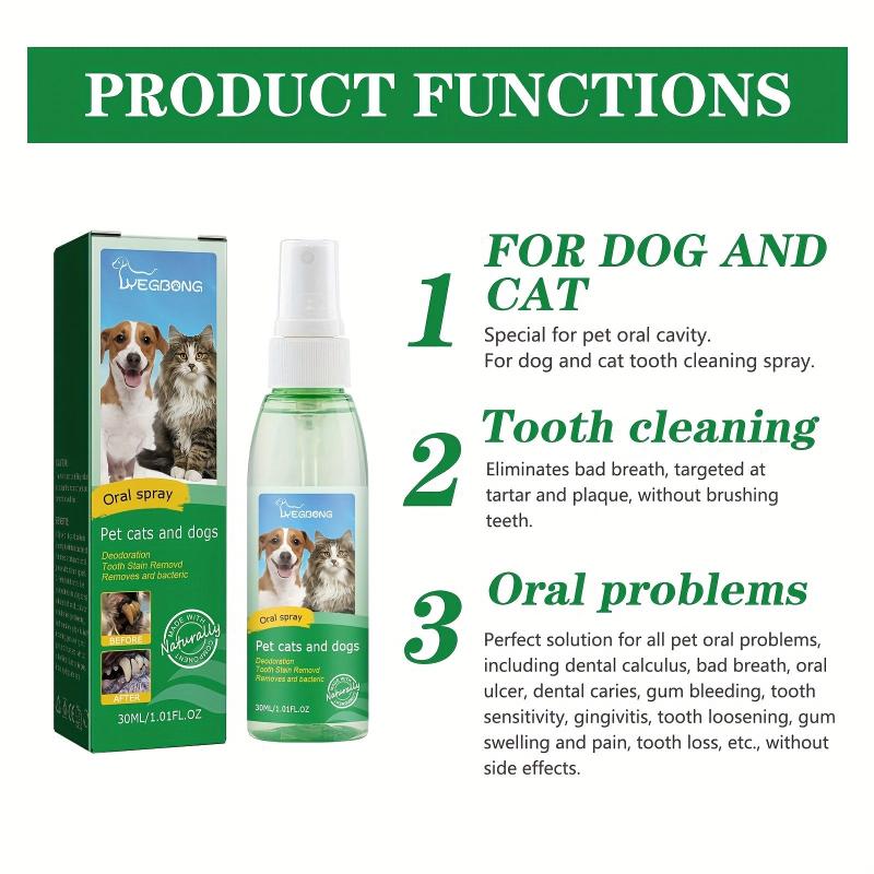 Pet Dental Spray for Dogs & Cats - Oral Care Teeth Cleaning Spray