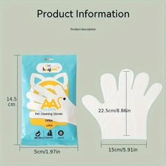 6pcs Pet Cleaning Gloves Wet Wipes for Dog Bathing