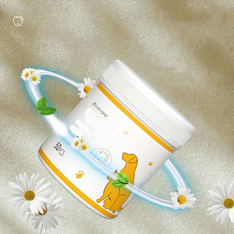 50pcs Dog Toothbrush Pet Finger Cover Dental Wipes for Teeth