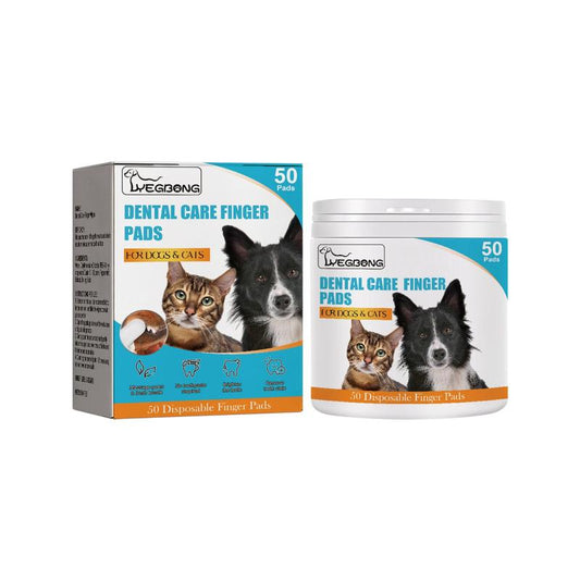 50pcs Pet Toothbrush Finger Cover Dog Dental Wipes