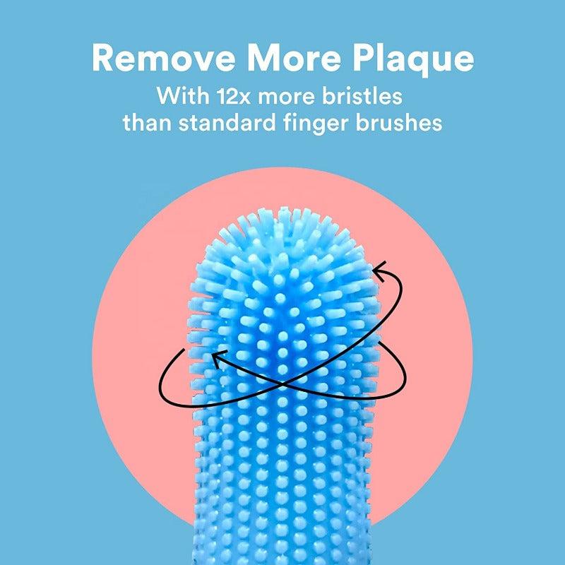 Pet Finger Toothbrushes (6pcs) in Storage Box, Soft Silicone Dog Teeth Cleaning