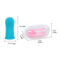 Pet Finger Toothbrushes (6pcs) in Storage Box, Soft Silicone Dog Teeth Cleaning