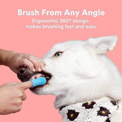Pet Finger Toothbrushes (6pcs) in Storage Box, Soft Silicone Dog Teeth Cleaning