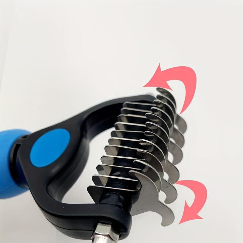 Dual-Sided Pet Grooming Comb for Shedding and Dematting