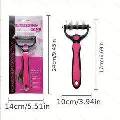 Dual-Sided Pet Grooming Comb for Shedding and Dematting
