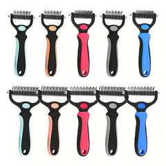 Dual-Sided Pet Grooming Comb for Shedding and Dematting
