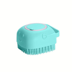 Pet Shampoo Brush Silicone Massage Bath Comb With Shampoo Storage