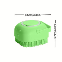 Pet Shampoo Brush Silicone Massage Bath Comb With Shampoo Storage