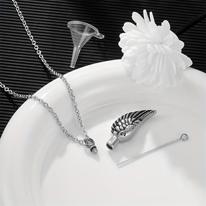 Angel Wing Pendant Pet Urn Necklace Cremation Jewelry