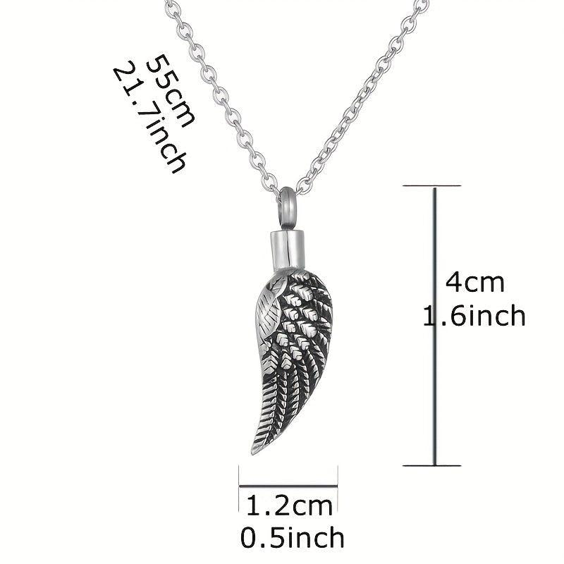 Angel Wing Pendant Pet Urn Necklace Cremation Jewelry