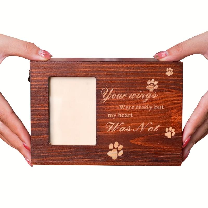 Pet Memorial Photo Frame Urn Wooden Keepsake Cat Dog Memory Box