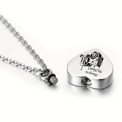 Pet Memorial Heart Urn Necklace with Paw Print for Ashes