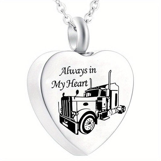 Pet Memorial Heart Urn Necklace with Paw Print for Ashes