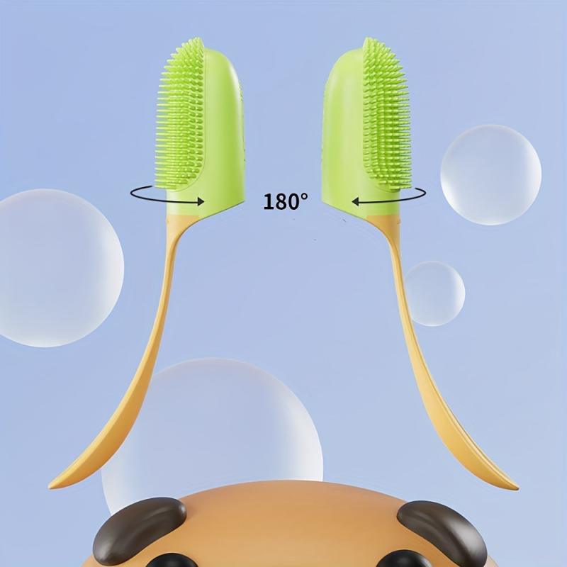 Soft Bristle Dog Toothbrush Handle Reusable Teeth Cleaning Brush