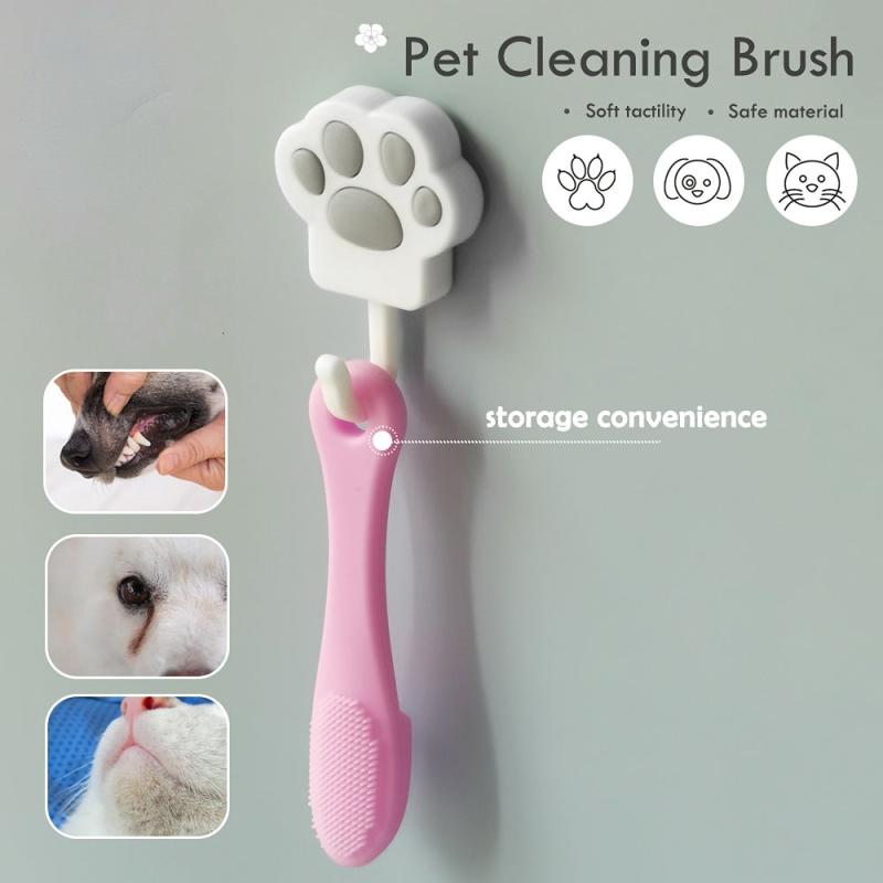 4pcs Silicone Fingertip Pet Toothbrush Dog Cat Oral Care