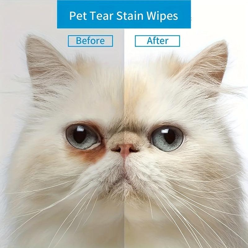 120 Tablets Pet Tear Marks Wipes for Cats and Dogs