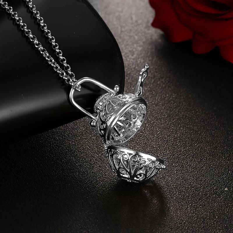 Hollow Flower Urn Necklace For Ashes