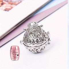 Hollow Flower Urn Necklace For Ashes