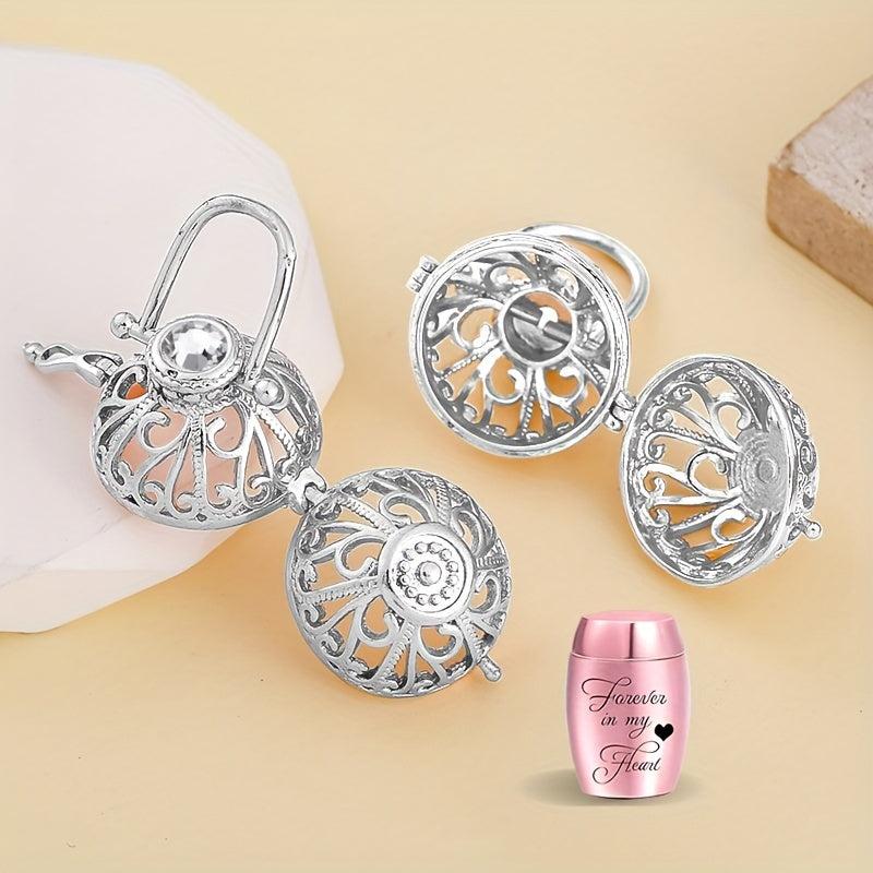 Hollow Flower Urn Necklace For Ashes