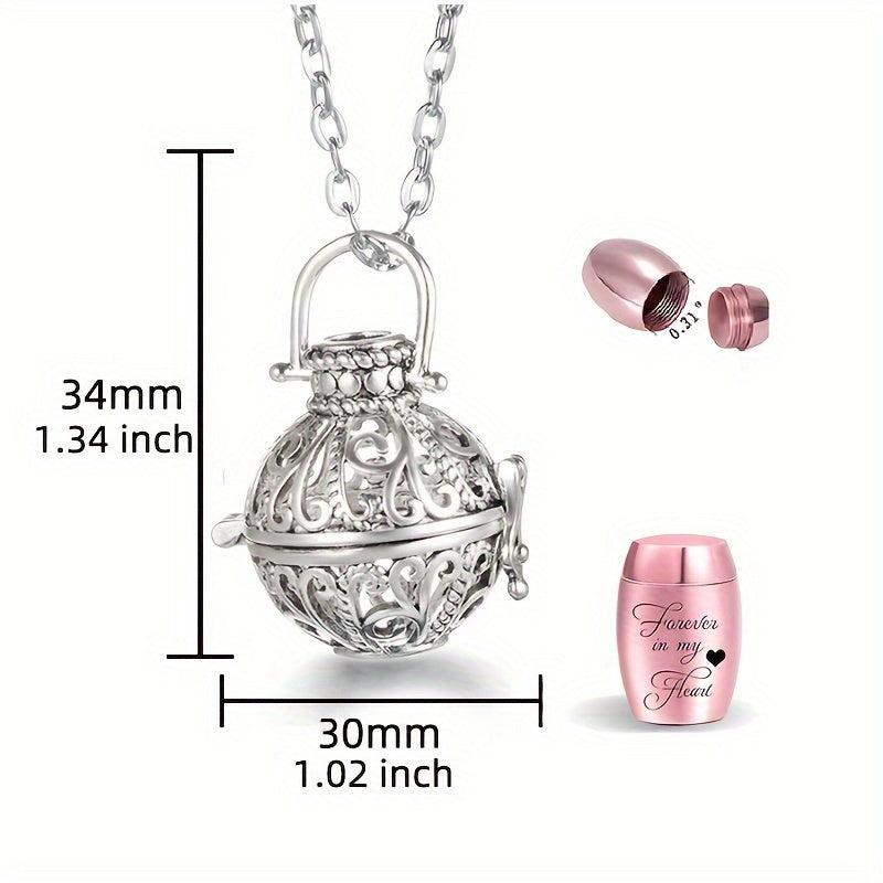 Hollow Flower Urn Necklace For Ashes