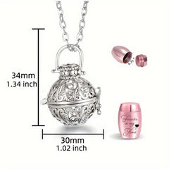 Hollow Flower Urn Necklace For Ashes