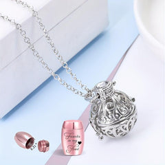 Hollow Flower Urn Necklace For Ashes