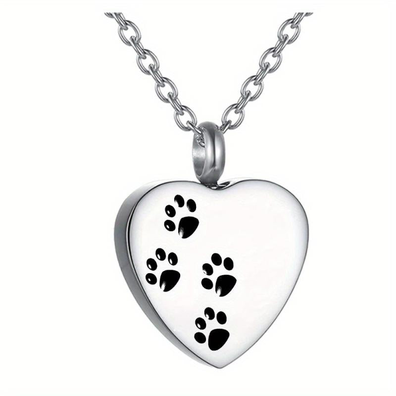 Pet Memorial Necklace Heart Pendant Cremation Urn Jewelry for Ashes