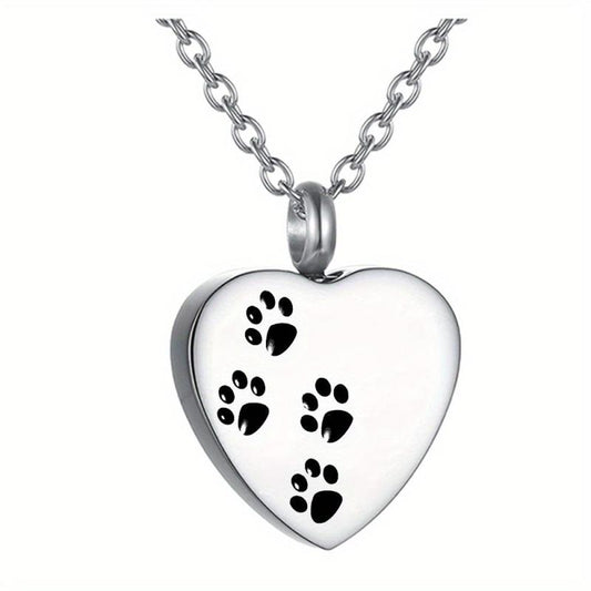 Pet Memorial Necklace Heart Pendant Cremation Urn Jewelry for Ashes