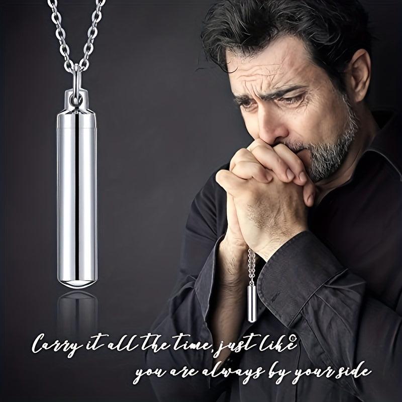 Memorial Cremation Urn Necklace in Stainless Steel - Keep Your Loved Ones Close