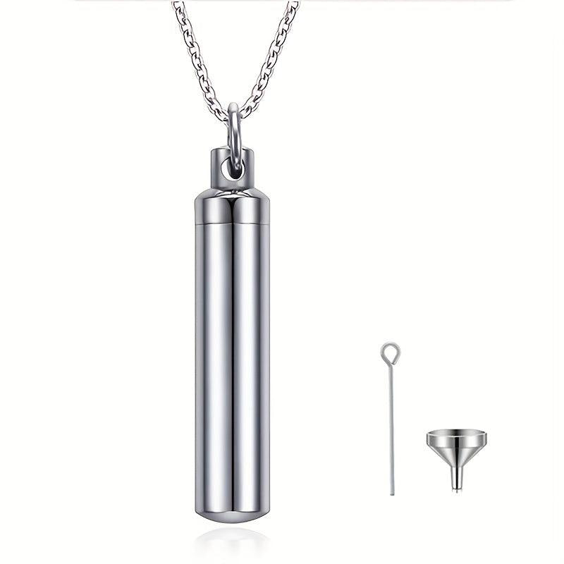 Memorial Cremation Urn Necklace in Stainless Steel - Keep Your Loved Ones Close