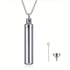 Memorial Cremation Urn Necklace in Stainless Steel - Keep Your Loved Ones Close