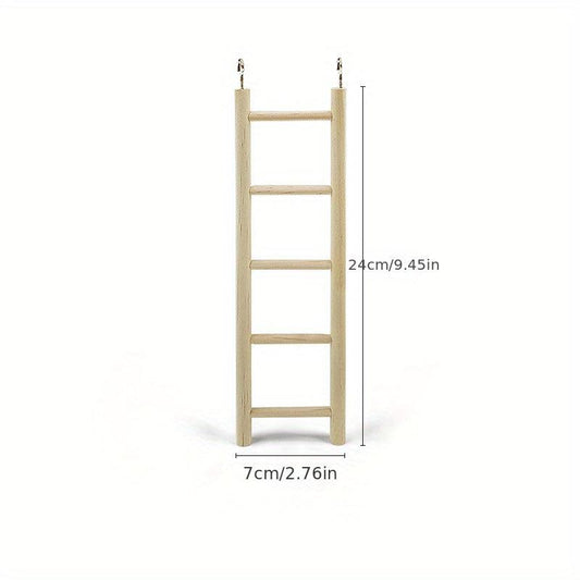 Wooden Parrot Toy Stand with Hamster Ladder