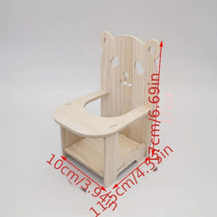 Hamster Dining Chair Set Toy Small Animal Pet Wooden Baby Chair