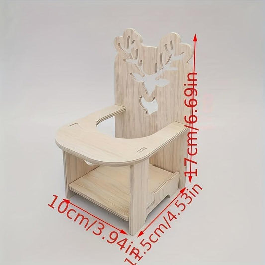 Hamster Dining Chair Set Toy Small Animal Pet Wooden Baby Chair