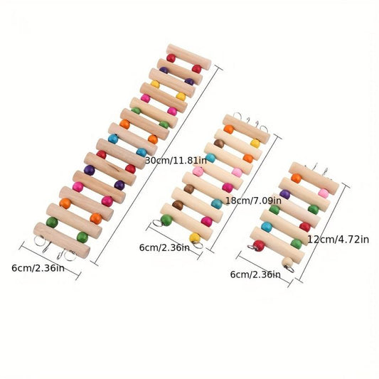 Colorful Beads Decor Hamster Ladder With Stairs And Swing