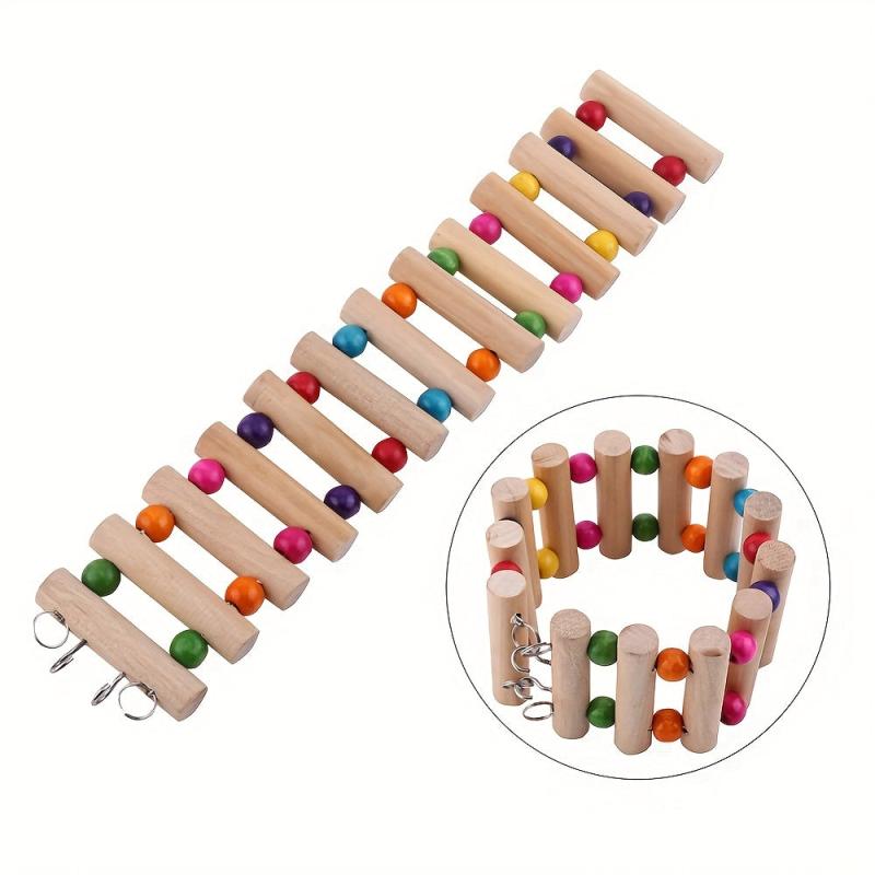 Colorful Beads Decor Hamster Ladder With Stairs And Swing