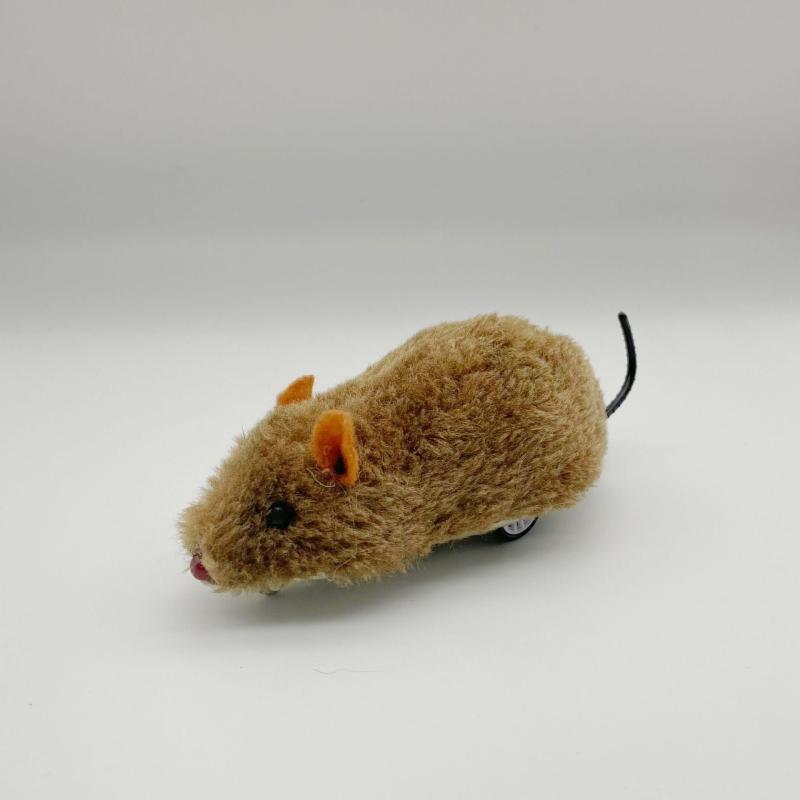 2pcs Inertia Plush Mouse Toys w/ Moving Tail for Pet Dog Cat Toy