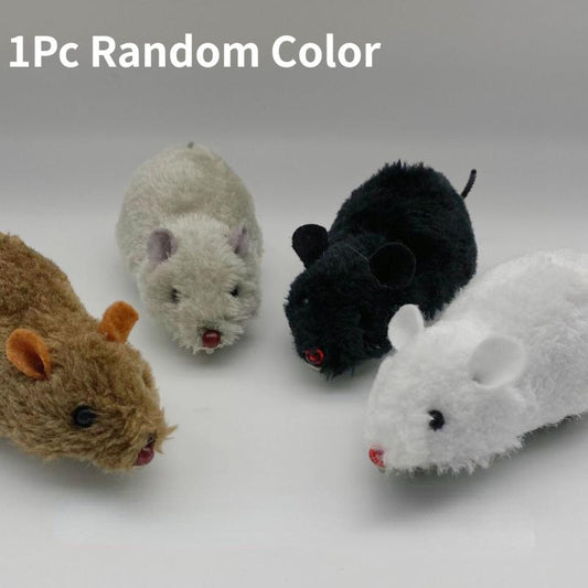 2pcs Inertia Plush Mouse Toys w/ Moving Tail for Pet Dog Cat Toy