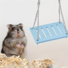 6pcs Hamster Toys Set Swing Rainbow Bridge Seesaw Shovel DIY Assembly Toys