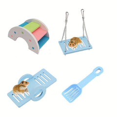 6pcs Hamster Toys Set Swing Rainbow Bridge Seesaw Shovel DIY Assembly Toys