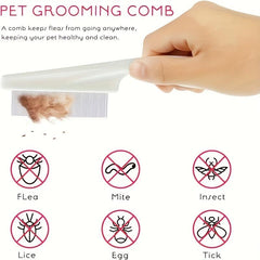 2pcs Pet Pro Flea Comb for Dog and Cat Grooming