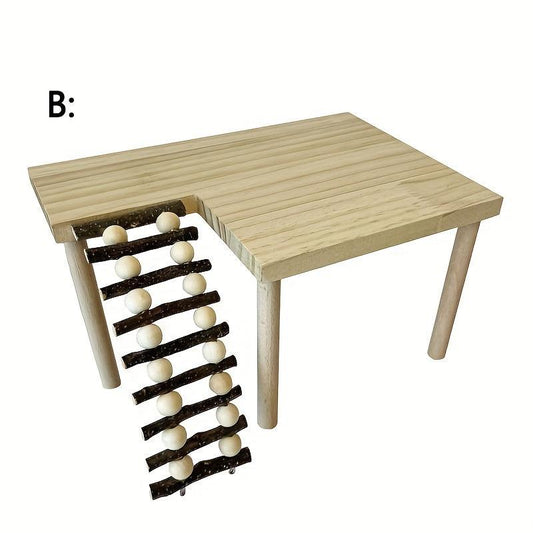 Wooden Ladder Platform Hamster Nest Decoration Landscape
