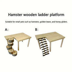 Wooden Ladder Platform Hamster Nest Decoration Landscape